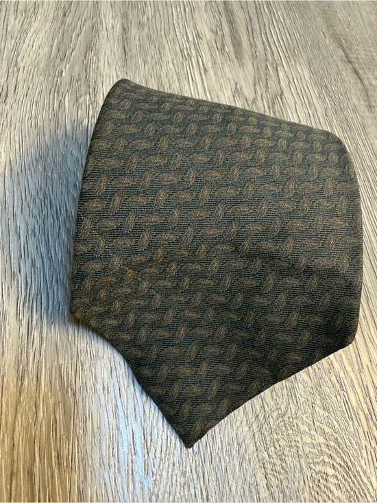 Italianissimo Other - Italianissimo 100% Silk Tie Classic Basketweave Pattern Italian Neck Tie Mossy